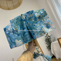 annmino original Monet garden umbrella female automatic barometer with black rubber shading three-fold sunscreen sun umbrella