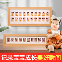  Childrens ID photo frame creative photo table custom solid wood one inch baby year-old growth memorial two inch 2