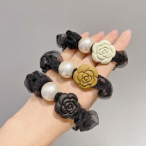 South Korea East Gate trendy assembly ground hair rope tie hair Pearl large intestine Hairband Camellia Japanese and Korean headgear headdress rope