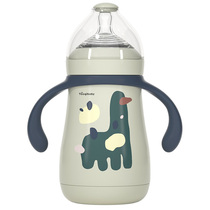 Baby insulated bottle with straw pacifier big baby two-purpose three thermos cup one bottle multi-purpose night milk artifact