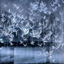 Cloud hanging ornaments direct acrylic hummingbird wedding transparent crystal bird home ceiling ceiling decoration