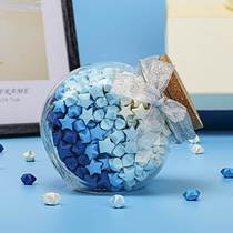 Stars folding bottles contain glass night light 520 creative straw jar boxes hand transparent wishes
