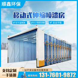 Large-scale orbital electric folding of environmentally friendly mobile telescopic paint room