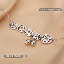 ins lucky rose gold fairy foot chain female 2021 New Bell extended five Emperor copper coin titanium steel does not fade