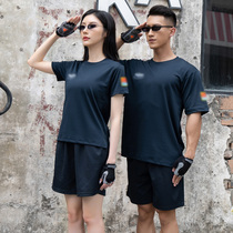 Summer new pilot physical training clothes mens and womens tops short-sleeved outdoor training quick-drying military training suit