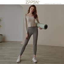 ZPPSN Yoga Suit Women's Autumn and Winter Slim Long Sleeve Shoulder High Waist Advanced Sense Professional Sports Fitness Clothes