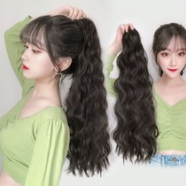Pony-tailed wig female hair grab clip big wave high ponytail natural Net red braid strap strap long curly hair fake ponytail