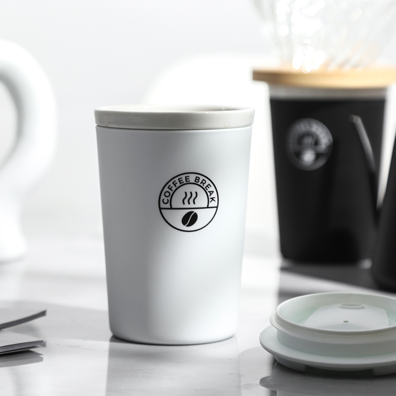 陶瓷内胆马克杯带盖便捷咖啡杯杯子同款保温杯茶杯男女大容量办公