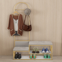 Nordic light luxury modern shoe stool hanger integrated household door shoe cabinet home simple coat rack shoe stool