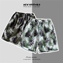 Summer seaside vacation beach pants mens ins couples loose tide brand tie-dye large pants quick dry five-point shorts