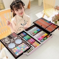 Childrens drawing pen set art school supplies drawing tools drawing crayon girl watercolor pen toolbox gift