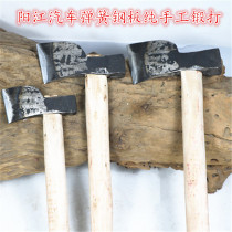 Spring steel axe forging household outdoor woodworking wood chopper axe Cutting wood mountain axe Camping tree cutting fire axe cutting tree