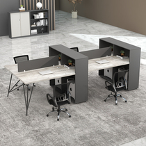 Staff Desk Industrial Wind 4 4 6 2 Double Bits Screen Partition Cassette Office Computer Table And Chairs Combination