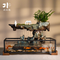  Running water fun Running water desktop office fish tank living room decoration opening housewarming Chinese creative gift decoration