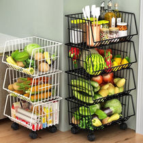 Kitchen vegetable shelf floor multi-layer shelf fruit household vegetable storage basket vegetable basket rack