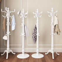 European solid wood coat rack Floor-to-ceiling bedroom hanger Household bag rack storage single pole vertical hanging clothes rack