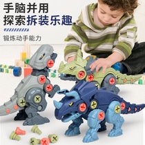 Dinosaur assembly toy puzzle force detachable assembly simulation dinosaur egg children T-rex screw screws for boys
