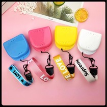 Children holder storage box lanyard invisible tooth sleeve appliance box appliance box carrying cute dental orthosis storage