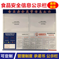 Customized catering food safety supervision information bulletin board health card slot PVC hygiene publicity display board