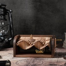 (Song of the waves)Wooden handmade hand-cranked music box Diy Birthday Tanabata Festival gift for men and women music box
