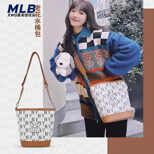 MLB, сумка на одно плечо с буквами, ретро ремешок для сумки, с вышивкой