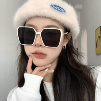 2022 ladies new fashion big frame inklens ins white polarized anti-ultraviolet sunglasses female tidal nemesis red