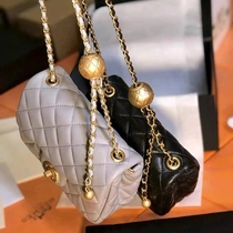 2021 autumn and winter New drawstring gold beads big mini bag small gold ball adjustable double chain hardware film suitable