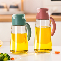 Kitchen glass oil pot large capacity automatic opening and closing oil bottle household oil leakage tank European sauce vinegar bottle seasoning bottle