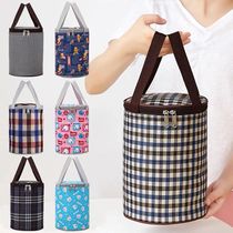 Lunch box bag round round barrel insulation aluminum foil thickened large capacity waterproof handbag lunch bag insulation Barrel Bag