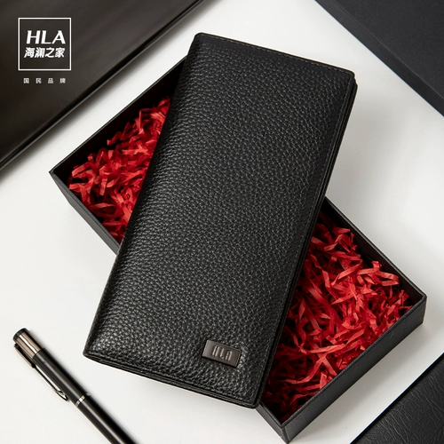 Длинный кожаный тонкий бумажник для школьников, из натуральной кожи, воловья кожа, подходит для студента