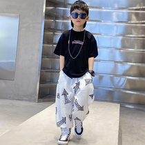 Boomer Boy Summer Suit 2022 new Ocean Cool CUHK Boy T-shirt Child loose casual pants Anti-mosquito pants