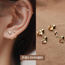 Champagne gold high-end ear bone stud sterling silver needle screw buckle 2023 new trendy ear stud earrings earrings