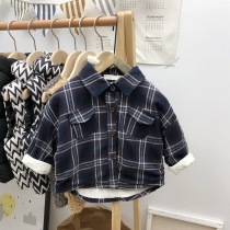 Boys baby fleece shirt winter new warm shirt baby top children thickening bottoming shirt t-shirt