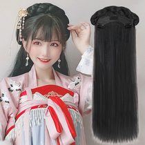 Ancient costume Chinese clothing wig integrated hair hoop hair bun ball headdress female ancient style pad hair bag lazy full head cover
