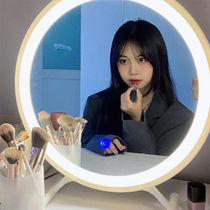 Makeup mirror LED Tonic Light Lamp Comb Makeup Mirror Home Bedroom Dresser Round Mirror Smart Slap-up Beauty Cosmetic Mirror