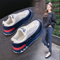 EYNB Tide brand womens shoes autumn 2021 new high platform cake shoes Korean version of Joker leather White shoes women