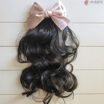 Baby Wig Pony Roll Princess Modelling Little Girl Child Performance Writing Real Photo Student Clip Bow Tie Head Decoration