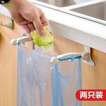  Kitchen door back garbage bag bracket hanging hook cabinet plastic bag hanger can be hung trash can shelf