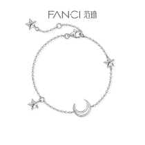 Fanci Van Qi silver decoration of the moon of meteor bracelet female star moon 925 silver handdress small girls gift