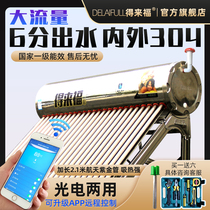 Delaifu solar water heater electric heating Integrated Household 304 stainless steel water tank insulation barrel 6 points outlet pipe