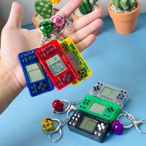 Mini game machine keychain pendant pocket retro retro vintage Tetris childrens educational toys