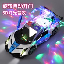 Can dance rotating electric with music Universal police car toy car children trembles 6 boys 1-2-3 years old car