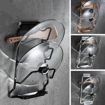 Space aluminum kitchen shelf wall hanging non-perforated kitchen storage rack kitchen supplies pot cover shelf kitchen artifact