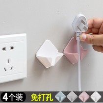 Plug hook hanging kitchen free of punch and powerful adhesive creative power cord socket housing holder free of nail bracket