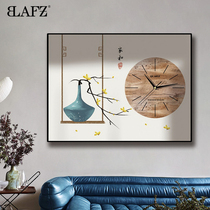 Fall Silent Wind Chinese Background Wall Hung Clock Clock Painting Hanging Watch Home Atmospheric Retro Wall Clock New Hung Wall Clock