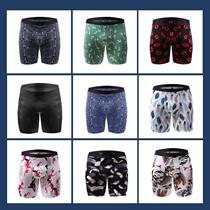 2 pieces of anti-wear legs mens sports fitness running underwear Ice Silk tight quick dry long leg extended boxer underwear