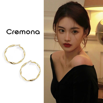 Retro Hong Kong style earrings female niche design temperament earrings earrings high-end earrings show face small sterling silver earrings
