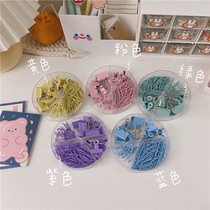 ins cute color clip mixed girl hand account student stationery long tail clip folder clip combination