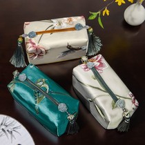 High-grade new Chinese tissue box creative classical living room drawing paper box car car towel cover Tissue Bag