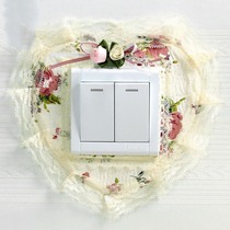 Yunxiang Tao lace fabric like water switch patch switch set single open double open socket wall sticker decorative patch socket installation